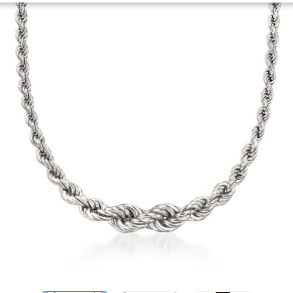 Ross & Simons Sterling Silver Graduated Rope Chain - Picture 3 of 17
